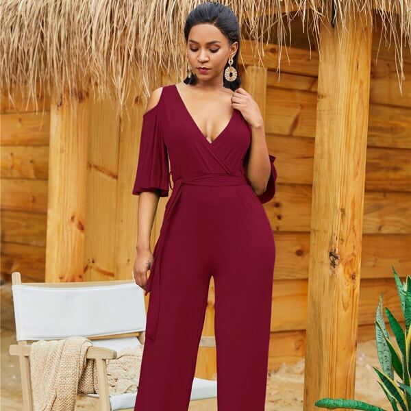 

Cold Shoulder Wide Leg Jumpsuit