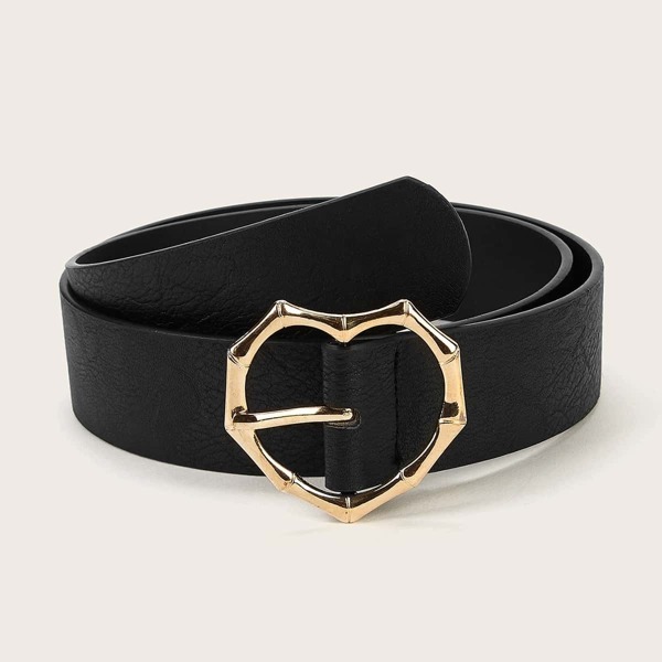 

Heart Shaped Buckle Belt, Black