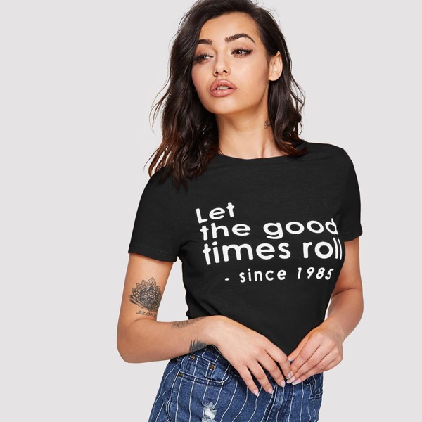 

Slogan Print Top