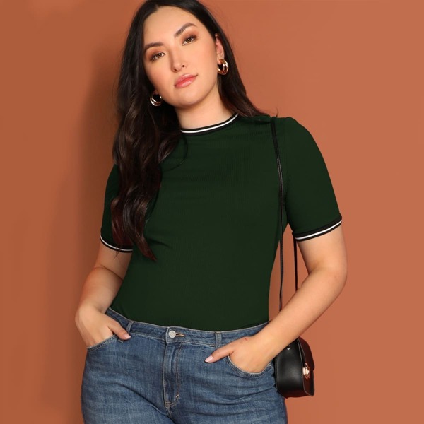 

Plus Flounce Sleeve & Hem Color Block Dress
