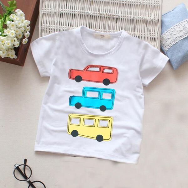 

Toddler Boys Car Print Tee, White