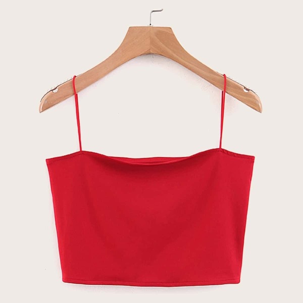 

Solid Crop Cami Top, Red