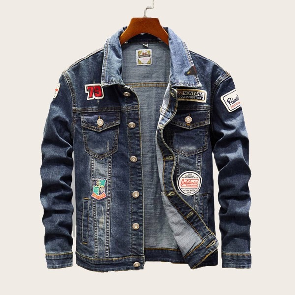 

Men Patched & Ripped Detail Wash Denim Jackets