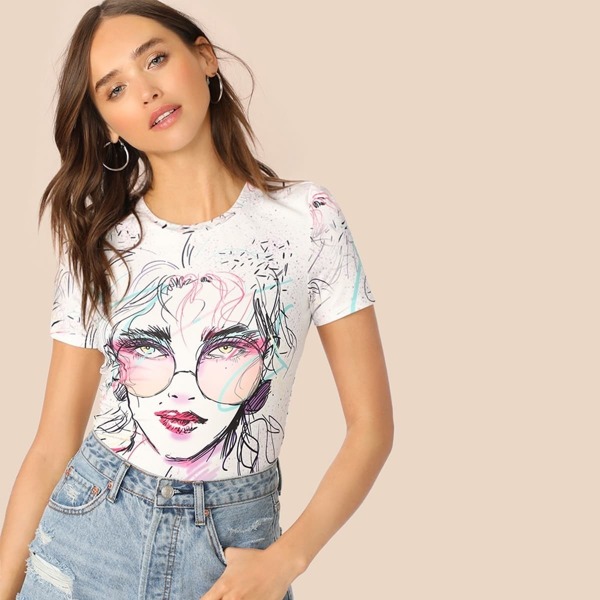 Figure Print Tee