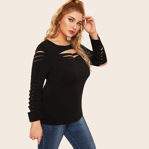 

Plus Ladder Cut Solid Tee
