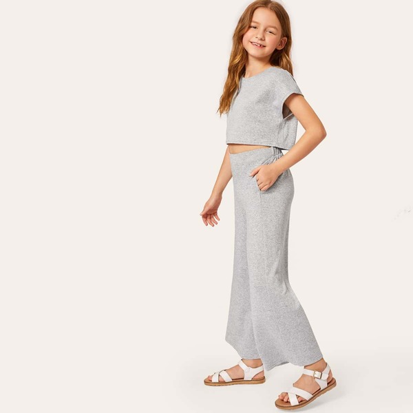 

Girls Crop Top & Wide Leg Pants Set