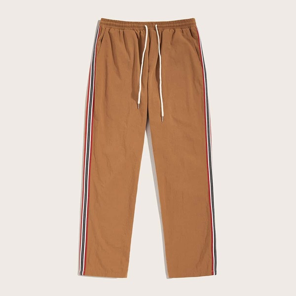 

Men Side Striped Drawstring Waist Pants