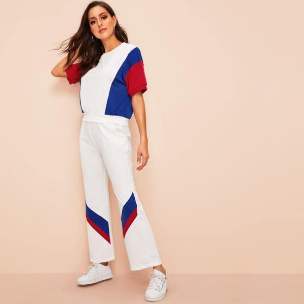 

Color Block Tee & Straight Leg Pants