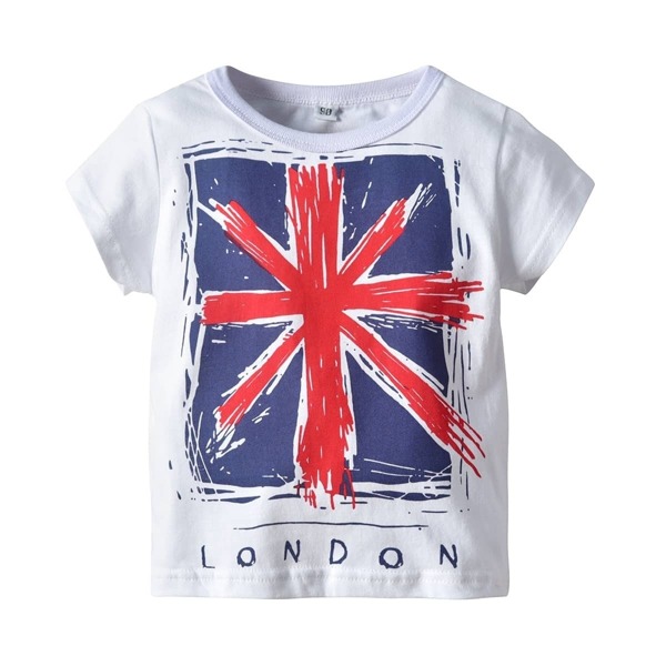 

Toddler Boys Flag And Letter Print Tee