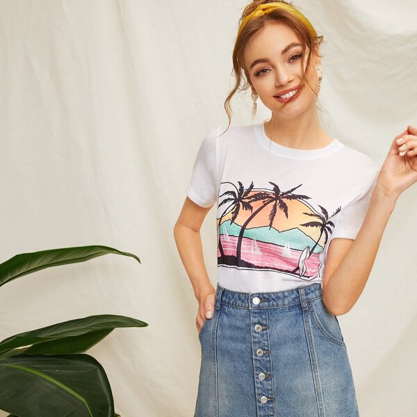 

Tropical Print Tee