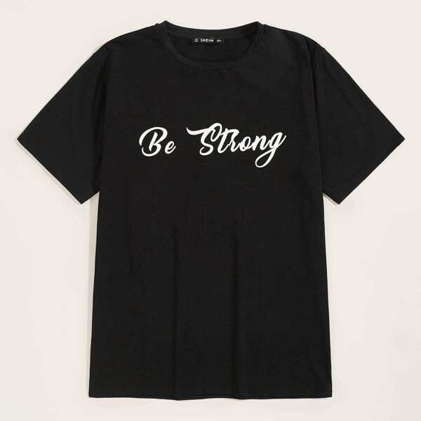

Men Slogan Print T-shirt