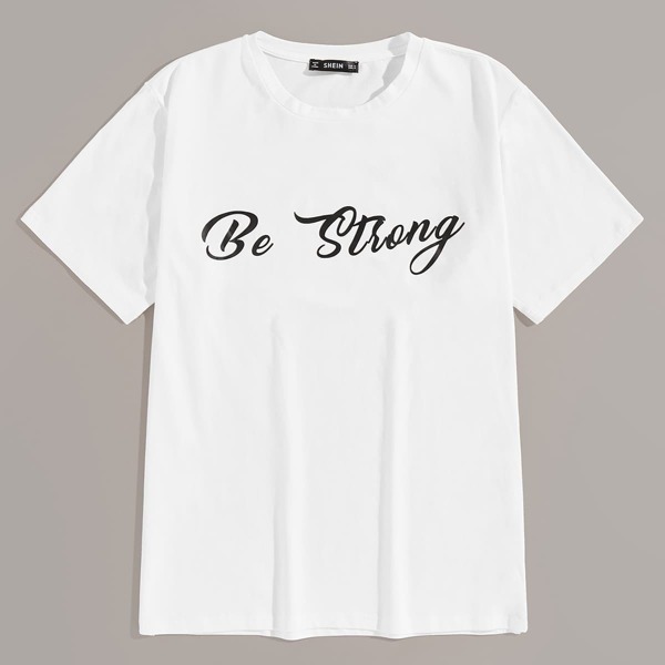 

Men Slogan Print T-shirt