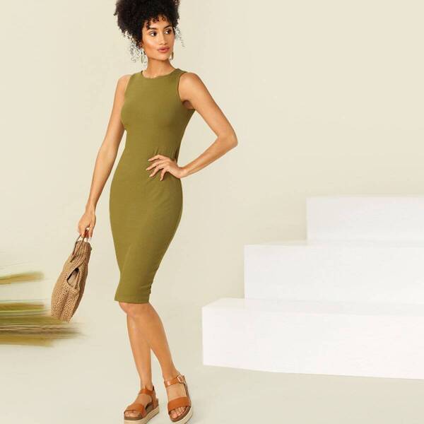 

Ribbed Knit Midaxi Dress