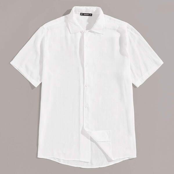 

Men Button Up Solid Shirt