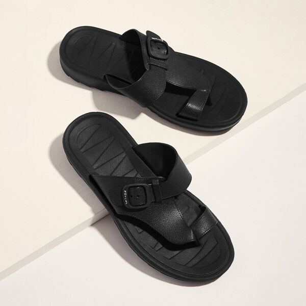 

Men Buckle Decor Toe Ring Sandals
