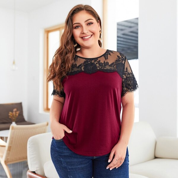 

Plus Contrast Lace Tee