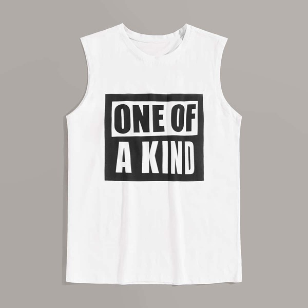 

Men Letter Print Tank Top
