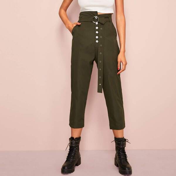 

Asymmetrical Waist Belted Pants