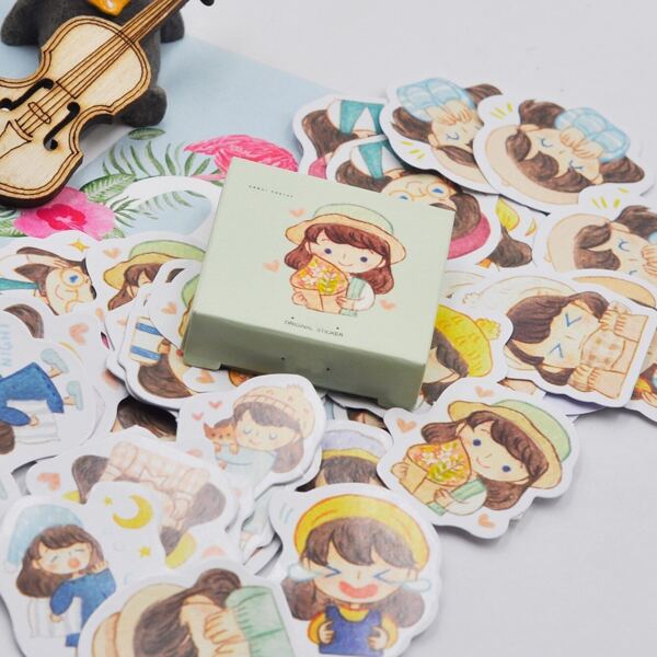 

Cartoon Girl Sticker 56pcs