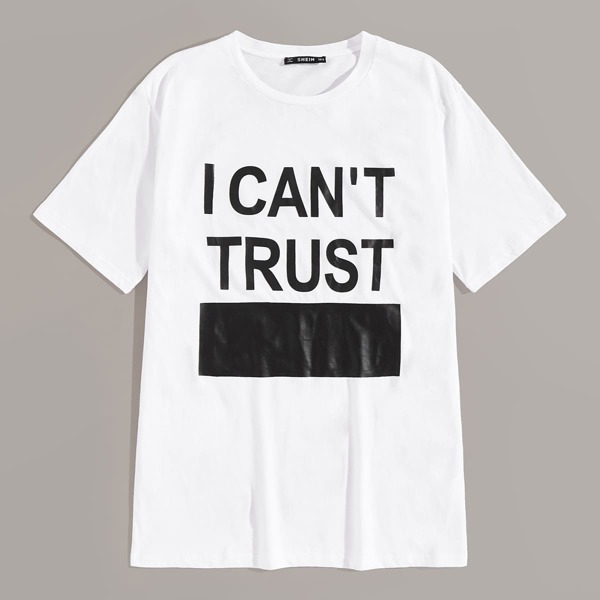 

Men Slogan Print Tee