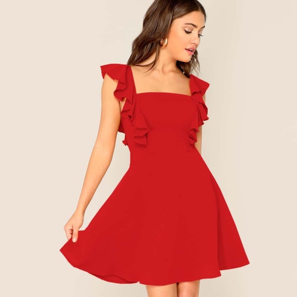 

Ruffle Trim Skater Dress