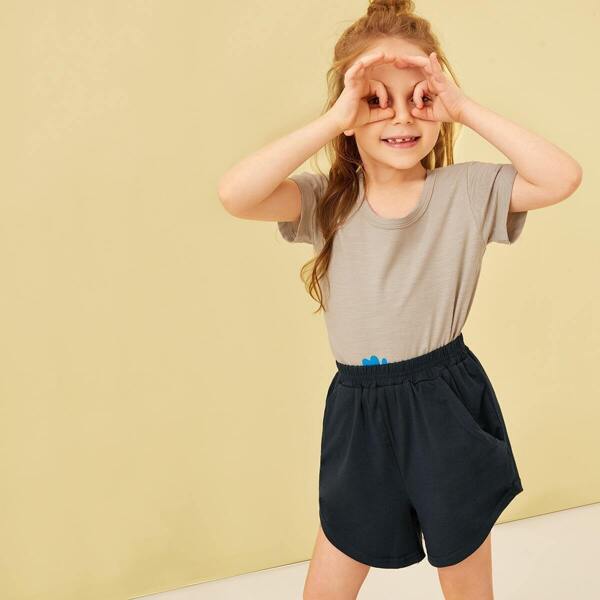 

Toddler Girls Slant Pocket Dolphin Shorts, Black