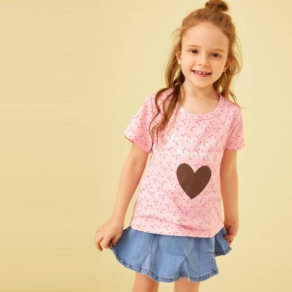 

Toddler Girls Heart and Letter Tee