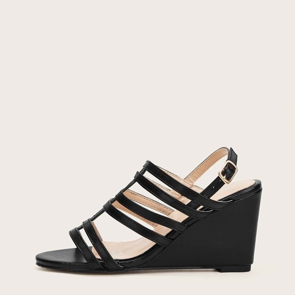 

Open Toe Cut Out Slingback Wedges