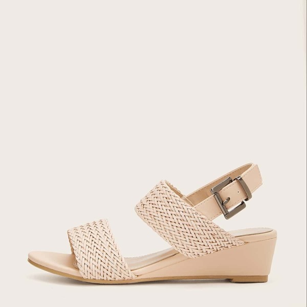 

Woven Strap Open Toe Wedges