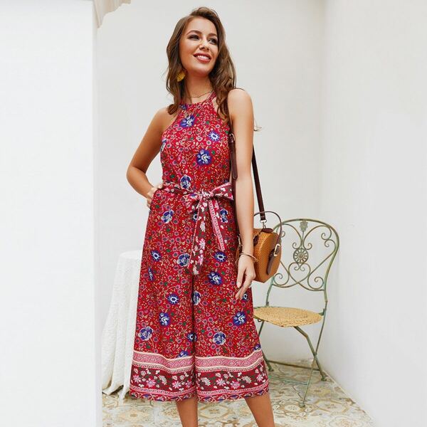 

Tribal Print Wide Leg Jumpsuit