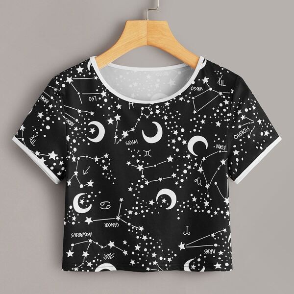 

Planet Print Ringer Tee