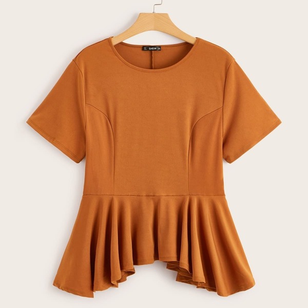 

Plus Solid Hanky Hem Top