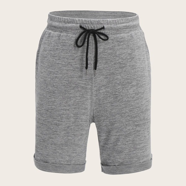 

Men Drawstring Waist Roll Hem Shorts
