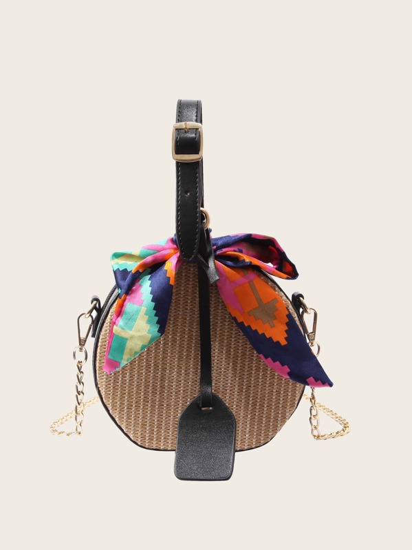 

Twilly Scarf Woven Detail Bag, Multicolor
