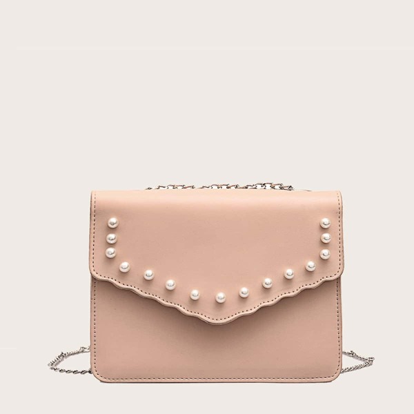

Faux Pearl Decor Chain Bag