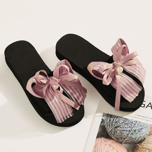 

Faux Pearl Detail Bow Decor Sliders