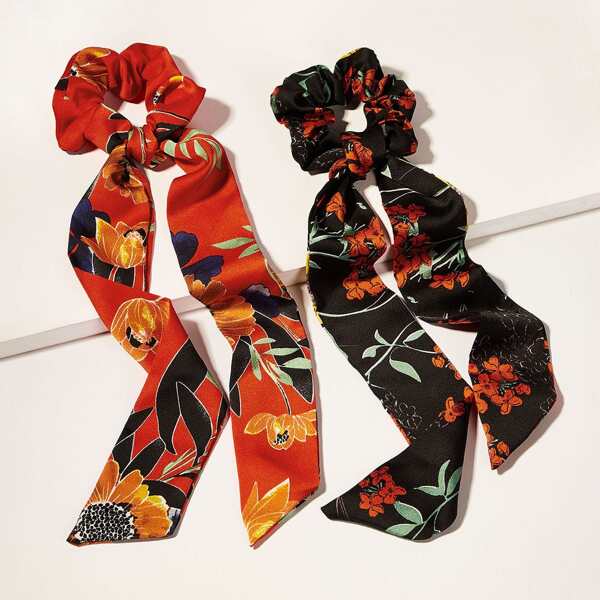 

Floral Scrunchies Scarf 2pack, Multicolor
