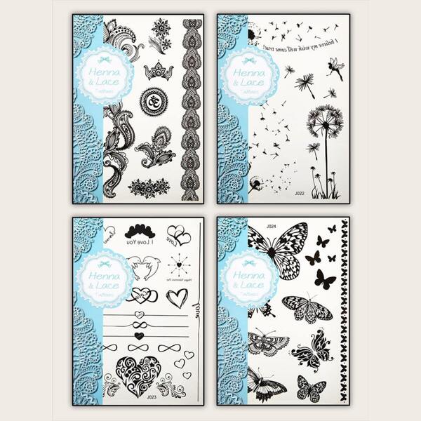 

Mix Pattern Tattoo Sticker 4sheets