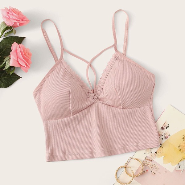 

Lace Trim Harness Bralette