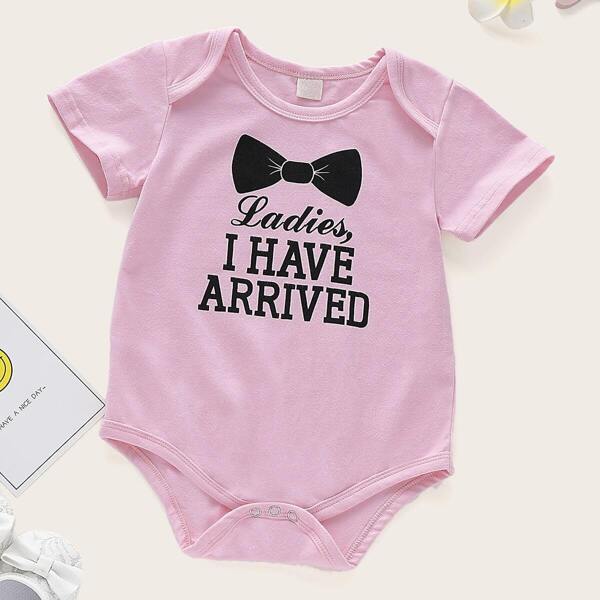 

Baby Slogan Print Popper Romper