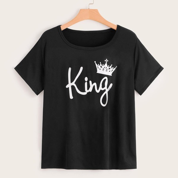 

Plus Letter And Crown Print Tee