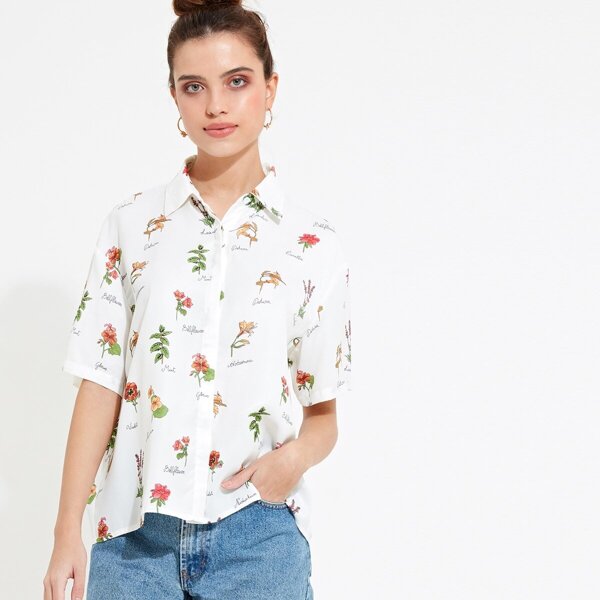 

Garden Floral Print Short Sleeve Shirt