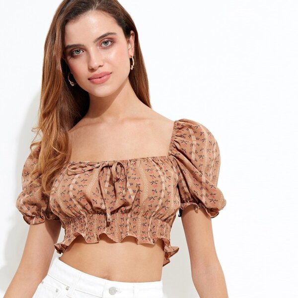 

Boho Print Bardot Top