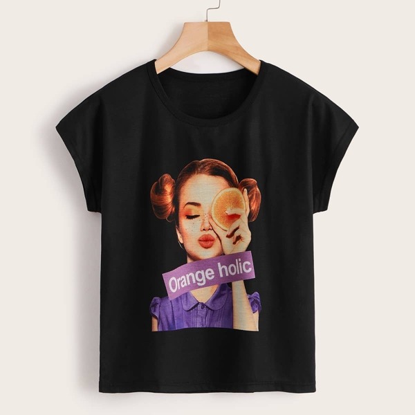 

Figure Print Tee, Black