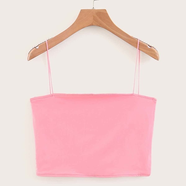 

Solid Crop Cami Top, Pink