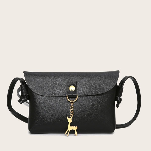 

Kids Deer Charm Crossbody Bag, Black