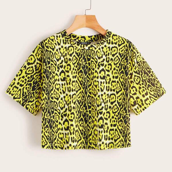 

Leopard Print Crop Tee