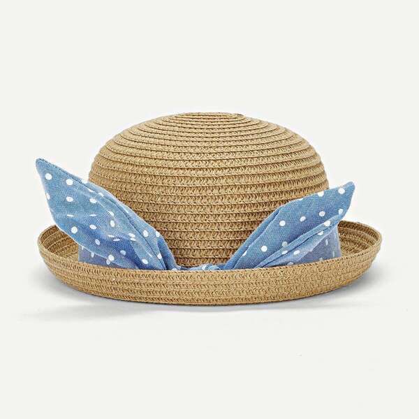 

Kids Polka Dot Band Decor Bowler Hat, Khaki