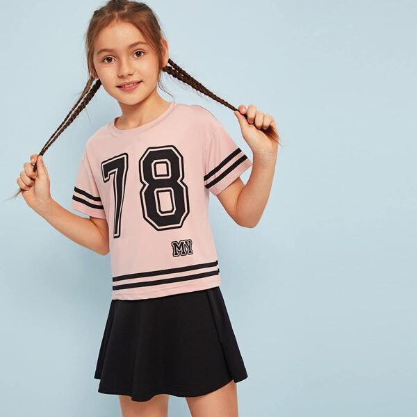 

Girls Varsity Print Tee, Multicolor