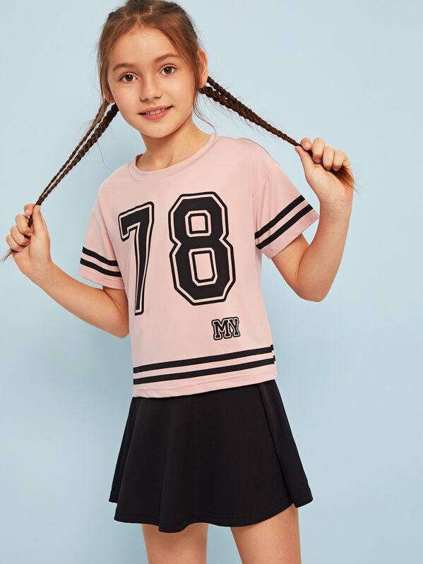 

Girls Varsity Print Tee, Multicolor, Alice A